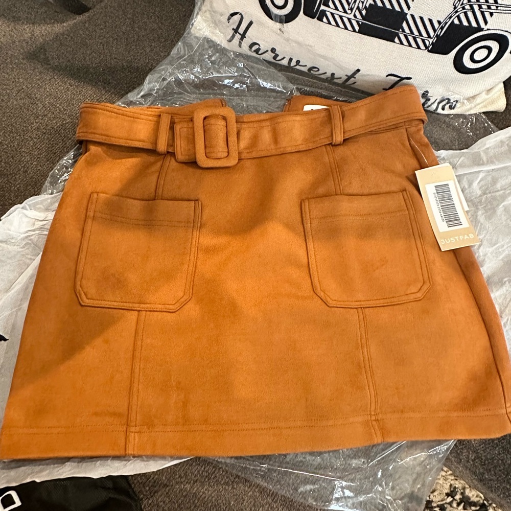JustFab suede brown skirt!